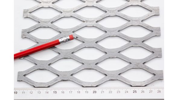 2490F Sample - Large, Expanded Metal, Flattened, Steel Mesh